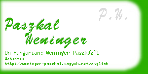 paszkal weninger business card